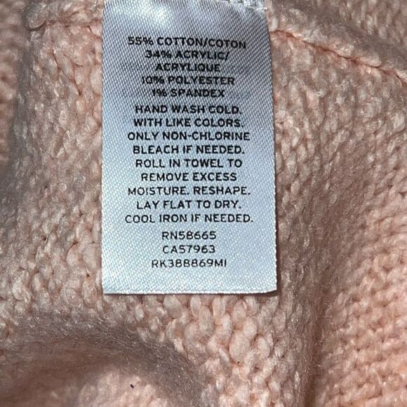 NWT FREE PRESS Long Sleeve Turtleneck High Low Sweater Coral Pale Sz XXL - Picture 7 of 7